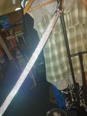 Rhinestone Crystal Strap Belt - Silver Sparkle